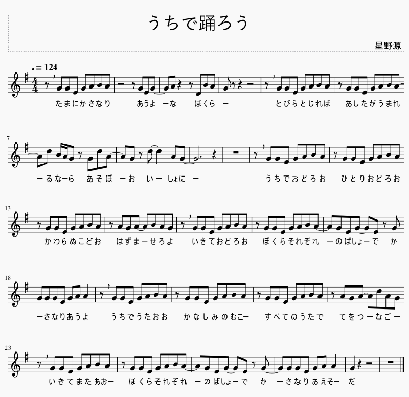 うちで踊ろうの楽譜