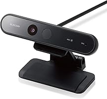 エレコム WEBカメラ UCAM-CF20FBBK 200万画素 フルHD 1080p 30FPS Windows Hello顔認証対応 マイク内蔵 ケーブル長1.5m ブラック